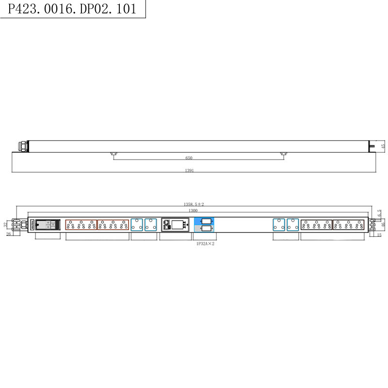 سوکت آفریقای جنوبی 16 خروجی 1.5U مایع مغناطیسی قطع کننده مدار TCP/IP هوشمند رک PDU