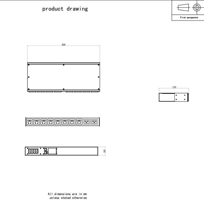 سنسور 10 خروجی C20 عمودی TCP/IP eco Smart Rack Pdu 1U