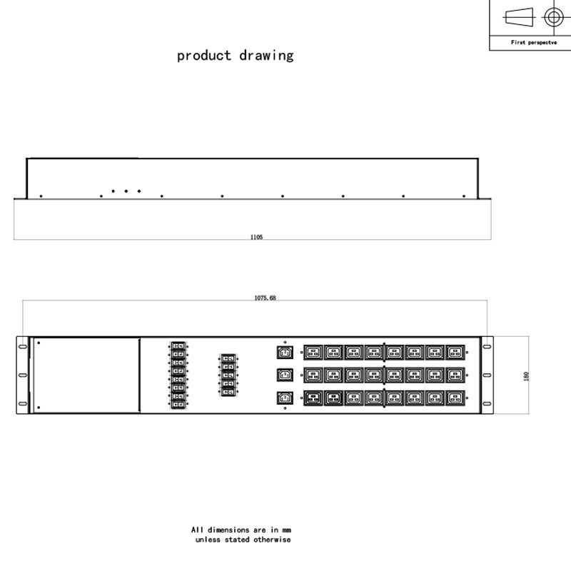 3 فاز 27 خروجی C13 C19 قطع کننده عمودی سوئیچ PDU